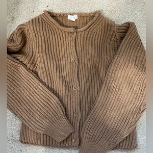 100% cotton tan knit cardigan